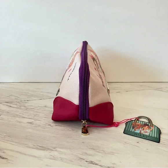 Nikky By Nicole Lee Large Oval Makeup Pouch Cosmetic Bag Best Friends - Picture 3 of 6